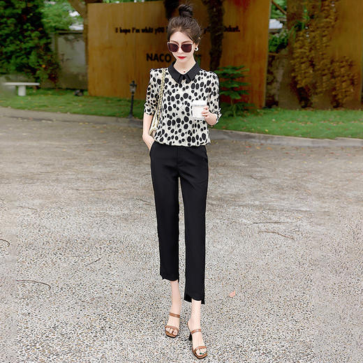 HR WBL1269时尚优雅简约两件套裤修身显瘦气质百搭 商品图1