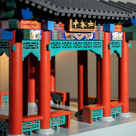 【限时限量赠送木质镇尺一个  纯实木 大尺寸】颐和园知春亭实木榫卯积木 商品图2