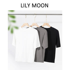 【夏季冰凉舒爽】LILY MOON伊力特冰丝凉感圆领针织衫短袖（现货）