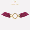 Retro Chic 意大利复古创意饰品 复古珠链项链（玫瑰红） 商品缩略图0