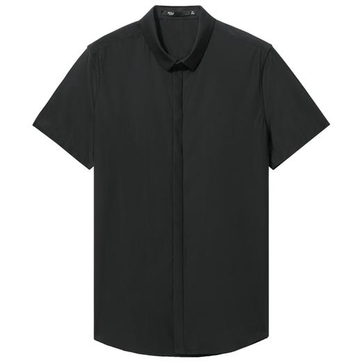 PINLI品立夏季新款男装修身纯色商务衬衫休闲短袖衬衣内搭上衣潮B202713318 商品图5