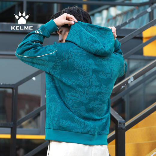 KELME卡尔美 运动卫衣男潮连帽中国风印花迷彩套头衫春秋长袖外套 商品图4