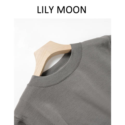 【夏季冰凉舒爽】LILY MOON伊力特冰丝凉感圆领针织衫短袖（现货） 商品图2