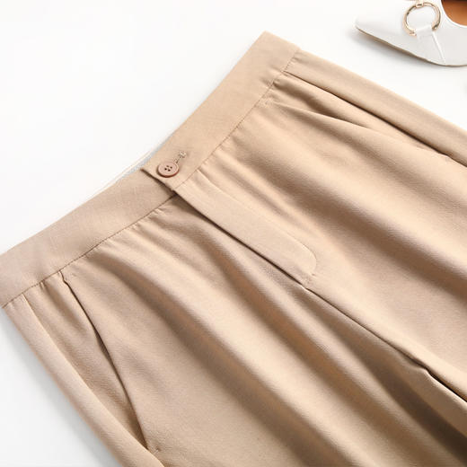 宽松休闲裤直筒阔腿裤妈妈装高腰扣子长裤MYX-8077 商品图3