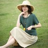 夏季新款休闲时尚棉麻半身裙套装女透气亲肤两件套DD 商品缩略图1