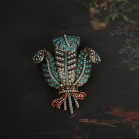 甄选·中古风【JOAN RIVERS】vintage胸针 重工中古风 英国皇室象征 威尔士亲王羽毛胸针