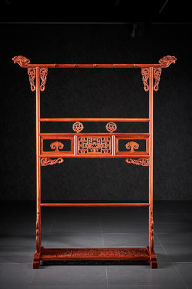 红桥红  家具严选  缅甸花梨（大果紫檀）【185清式螭龙 衣帽架】