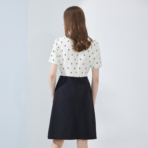 NF8P3斯尔丽瑟俪商场同款2023夏季新款提花波点撞色拼接连衣裙 商品图1