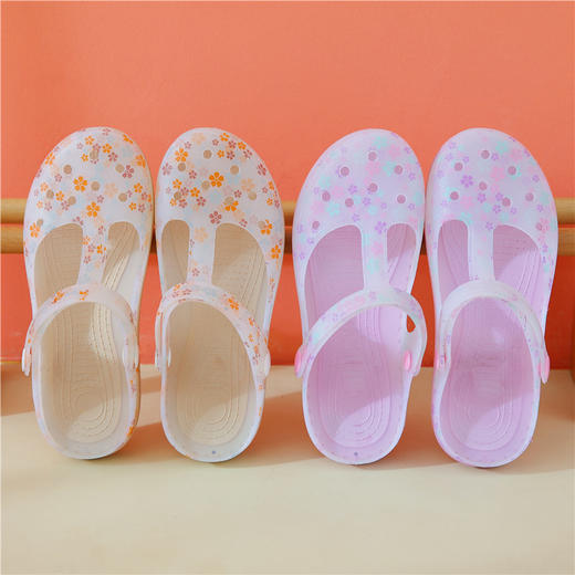 「6款配色！碎花洞洞鞋」夏季新款洞洞鞋女凉鞋 平底果冻鞋沙滩鞋耐滑包头女士凉拖鞋 商品图3