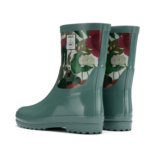 艾高 中帮胶靴女  NB223-F 花园印花.【鞋底有膜，试穿小心】 商品图1