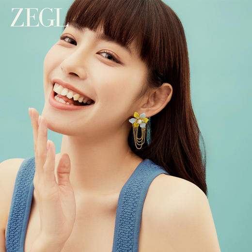 ZEGL设计师秘密花园系列花朵流苏耳环女高级感珍珠耳钉夏天耳饰品 商品图4