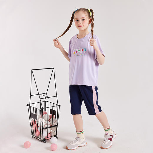 【多美乐】【超吸湿排汗 速干】龙之涵 中大童吸湿排汗撞边七分短裤 23年夏季新款休闲运动裤 婴幼儿A类标准 商品图7