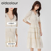 oldcolour2023夏季新款法式气质优雅V领高腰蛋糕连衣裙O24101536 商品缩略图3