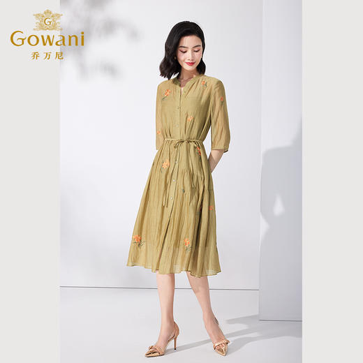 Gowani乔万尼2023夏季新品真丝连衣裙优雅气质设计款ET2E249403 商品图1
