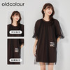 oldcolour2023夏季新款纯棉法式网纱拼接宽松短款连衣裙O24101438 商品缩略图1