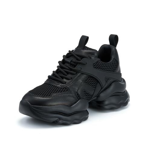 westory真皮厚底增高网面老爹鞋女款2023秋季新款高级感圆头老爹鞋S23AM56391 商品图1