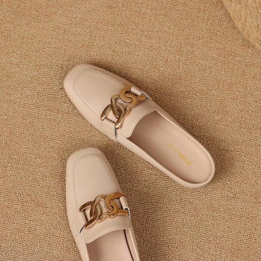 ZHR半拖女2023新款包头拖鞋心形饰扣平底穆勒拖软底轻便休闲凉拖 商品图7