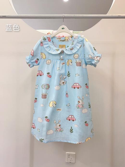 【断码清仓】女童夏日风情短袖睡裙100%全棉双层纱布婴儿棉纱越洗越软【孤品/瑕疵品/样品/清仓秒杀专拍链接 不支持退换 】 商品图2