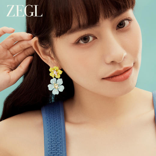 ZEGL设计师秘密花园系列花朵耳环女小众设计感高级耳钉夏天耳饰品 商品图4
