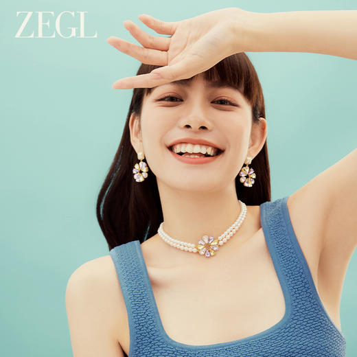 ZEGL设计师秘密花园系列花朵耳环女2023新款爆款耳钉925银针耳饰 商品图4