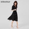oldcolour2023夏季新款法式气质优雅V领高腰蛋糕连衣裙O24101536 商品缩略图2