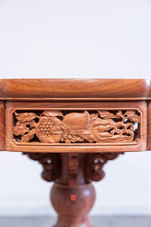 红桥红  家具严选  缅甸花梨（大果紫檀）【云石面108清式小圆桌】 商品图4