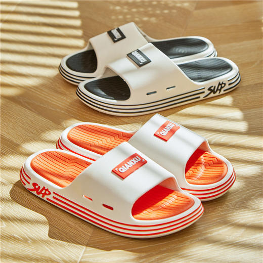 「四款配色！双拼色设计」厚底拖鞋女 夏季新款简约ins风室内耐滑情侣款家居男士凉拖鞋 商品图0