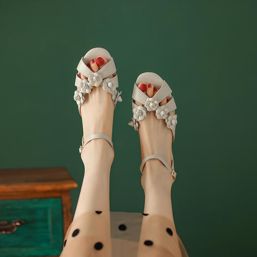时尚减龄，花朵鱼嘴凉鞋BE-b7063 商品图7