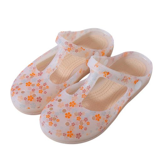 「6款配色！碎花洞洞鞋」夏季新款洞洞鞋女凉鞋 平底果冻鞋沙滩鞋耐滑包头女士凉拖鞋 商品图4