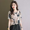夏季新款，印花雪纺t恤女短袖休闲雪纺衬衣设计感小众女士上衣CC-38-615 商品缩略图1