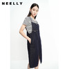 NEELLY纳俪商场同款夏季背带裙女牛仔前开叉A字裙条纹T恤两件套潮N23053Z01187 商品缩略图2