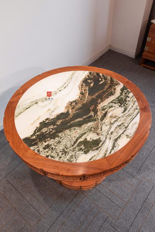 红桥红  家具严选  缅甸花梨（大果紫檀）【云石面108清式小圆桌】 商品图8