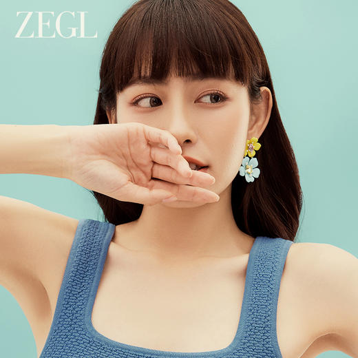 ZEGL设计师秘密花园系列花朵耳环女小众设计感高级耳钉夏天耳饰品 商品图1
