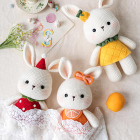 苏苏姐家水果兔兔陪伴玩偶手工DIY编织钩针玩偶毛线团材料包