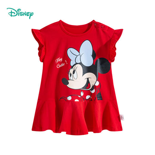 迪士尼小飞袖俏皮连衣裙褶皱小裙摆女童短袖连衣裙222DQ0128
 商品图7