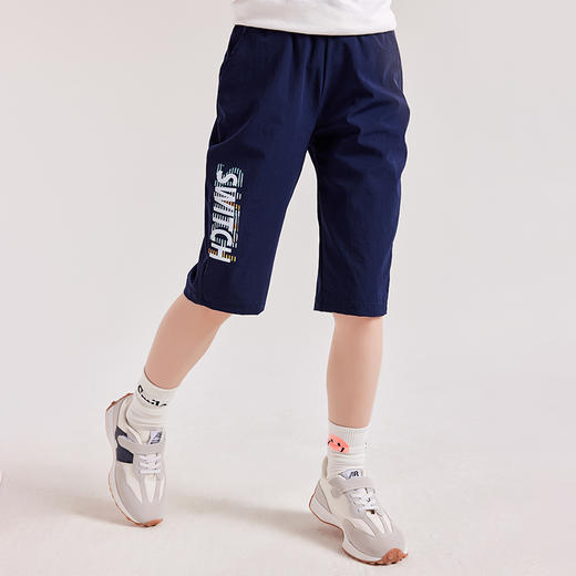 【多美乐】【超吸湿排汗 速干】龙之涵 吸湿排汗字母印七分短裤 中大童运动七分裤 婴幼儿A类标准 商品图8
