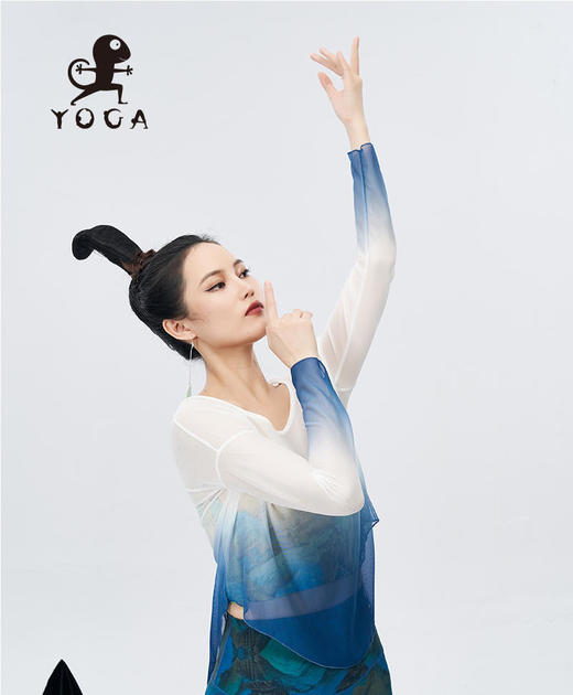 壁虎瑜伽【2305SY240】渐变网纱长袖罩衫（无胸垫）【5天发货】 商品图2