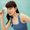 ZEGL设计师秘密花园系列金属风古巴花朵项链女2023新款锁骨链颈链 商品缩略图3