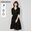 oldcolour2023夏季新款法式气质优雅V领高腰蛋糕连衣裙O24101536 商品缩略图0