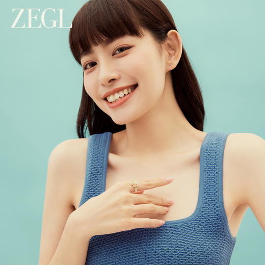 ZEGL设计师秘密花园系列花朵珍珠戒指女小众设计高级感指环食指戒 商品图2