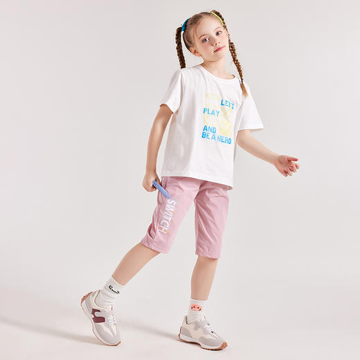 【多美乐】【超吸湿排汗 速干】龙之涵 吸湿排汗字母印七分短裤 中大童运动七分裤 婴幼儿A类标准 商品图6