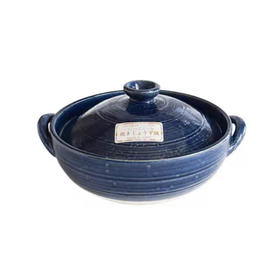 日本原装万古烧砂锅炖锅家用煲汤土锅煲仔饭单盖燃气用蓝釉蒸米饭