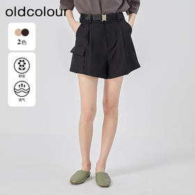 oldcolour2023夏季新款休闲通勤高腰直筒显瘦西装短裤女O24071458