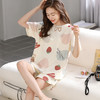 洁丽雅春夏新品女士家居服涤棉圆短袖短裤套装可外穿睡衣女 商品缩略图1