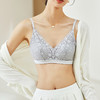 丁摩~春夏真丝文胸薄款无钢圈蕾丝小碎花性感桑蚕丝内衣小胸罩 TG02S184 商品缩略图1