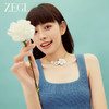 ZEGL设计师秘密花园系列金属风古巴花朵项链女2023新款锁骨链颈链 商品缩略图1