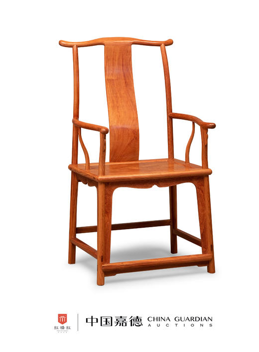 红桥红  家具严选  缅甸花梨(大果紫檀）  【素面高靠背四出头官帽椅】 商品图1