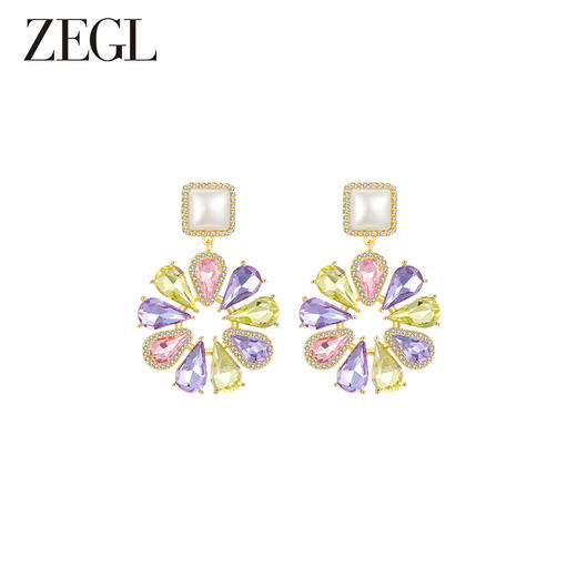 ZEGL设计师秘密花园系列花朵耳环女2023新款爆款耳钉925银针耳饰 商品图0