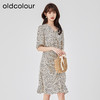 oldcolour2023夏季新款法式气质V领高腰显瘦碎花连衣裙O24102206 商品缩略图3