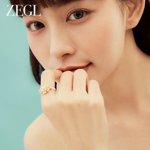 ZEGL设计师秘密花园系列花朵珍珠戒指女小众设计高级感指环食指戒 商品图3